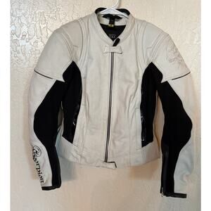 Scorpion EXO Women’s Motorcycle Jacket – Leather – White/Black – Size S